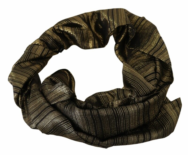 Dolce & Gabbana Elegant Gold Silk Blend Scarf - Image 2