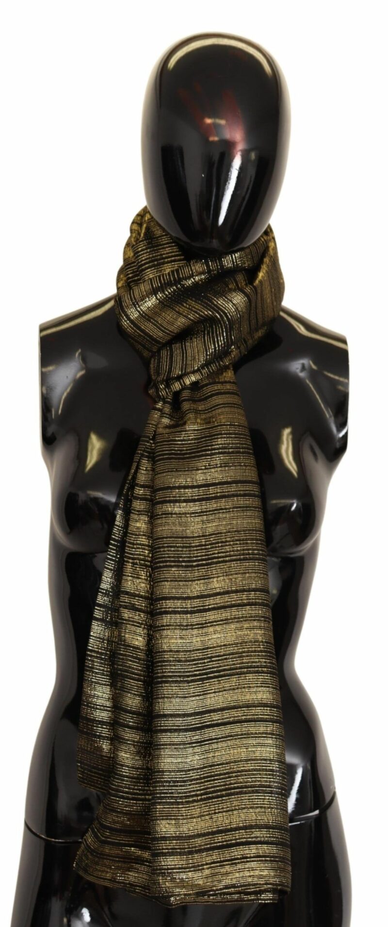 Dolce & Gabbana Elegant Gold Silk Blend Scarf - Image 5