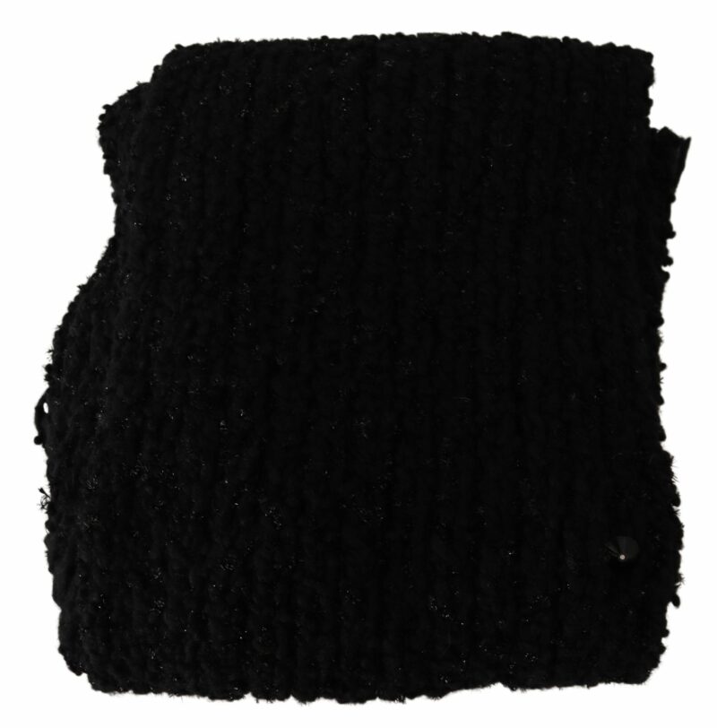 Dolce & Gabbana Elegant Black Wool-Blend Designer Scarf - Image 4