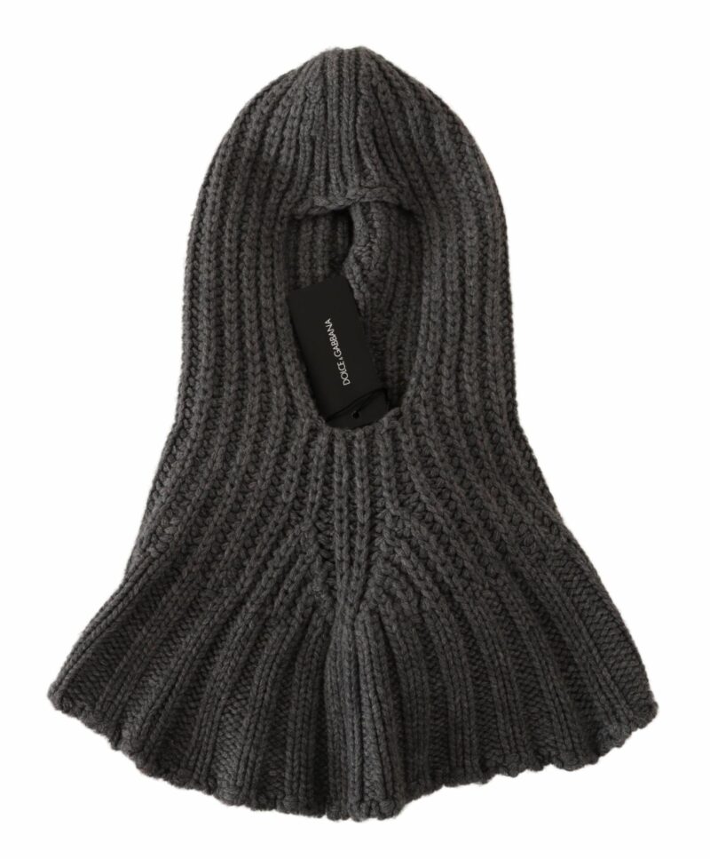 Dolce & Gabbana Elegant Cashmere Hood Scarf in Gray - Image 3