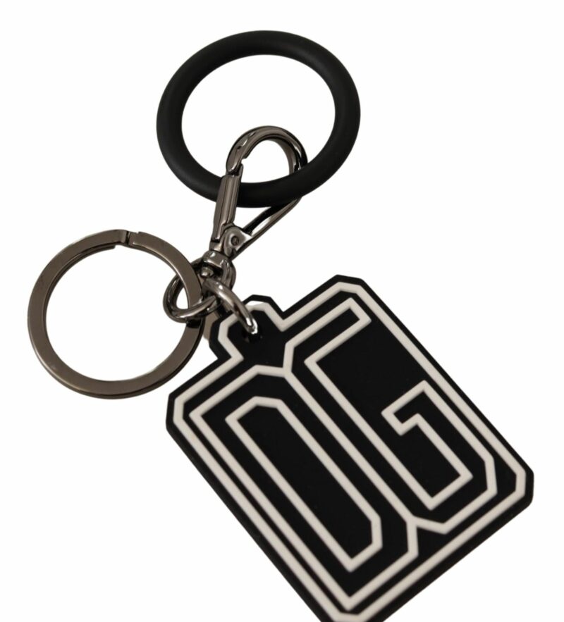 Dolce & Gabbana Elegant Silver & Rubber Designer Keyring - Image 2