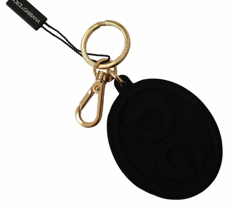Dolce & Gabbana Elegant Black and Gold Keychain Accessory - Image 2