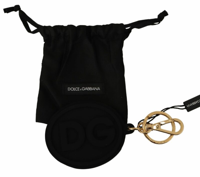 Dolce & Gabbana Elegant Black and Gold Keychain Accessory - Image 3