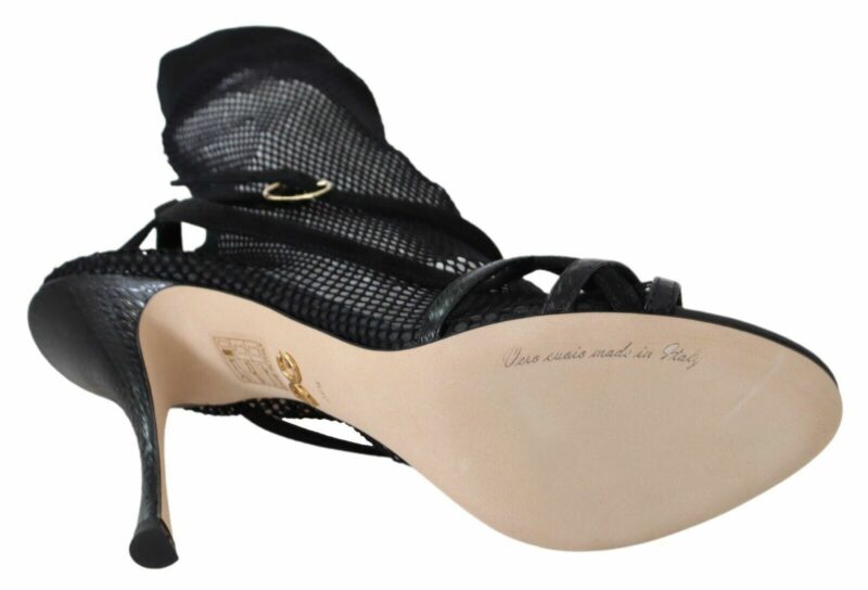 Dolce & Gabbana Chic Black Mesh Stiletto Sandals - Image 3