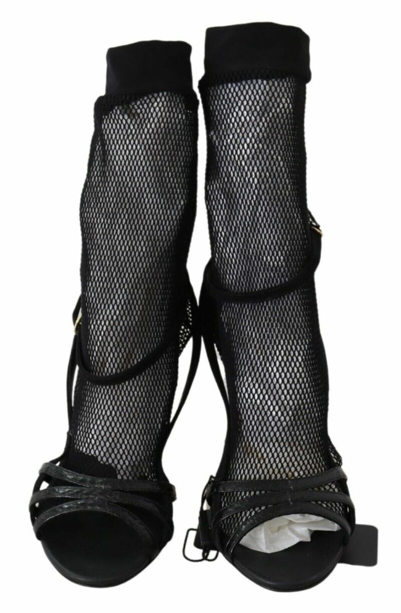 Dolce & Gabbana Chic Black Mesh Stiletto Sandals - Image 5