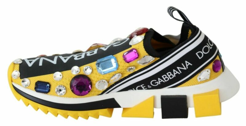 Dolce & Gabbana Embellished Yellow Sorrento Sneakers - Image 2