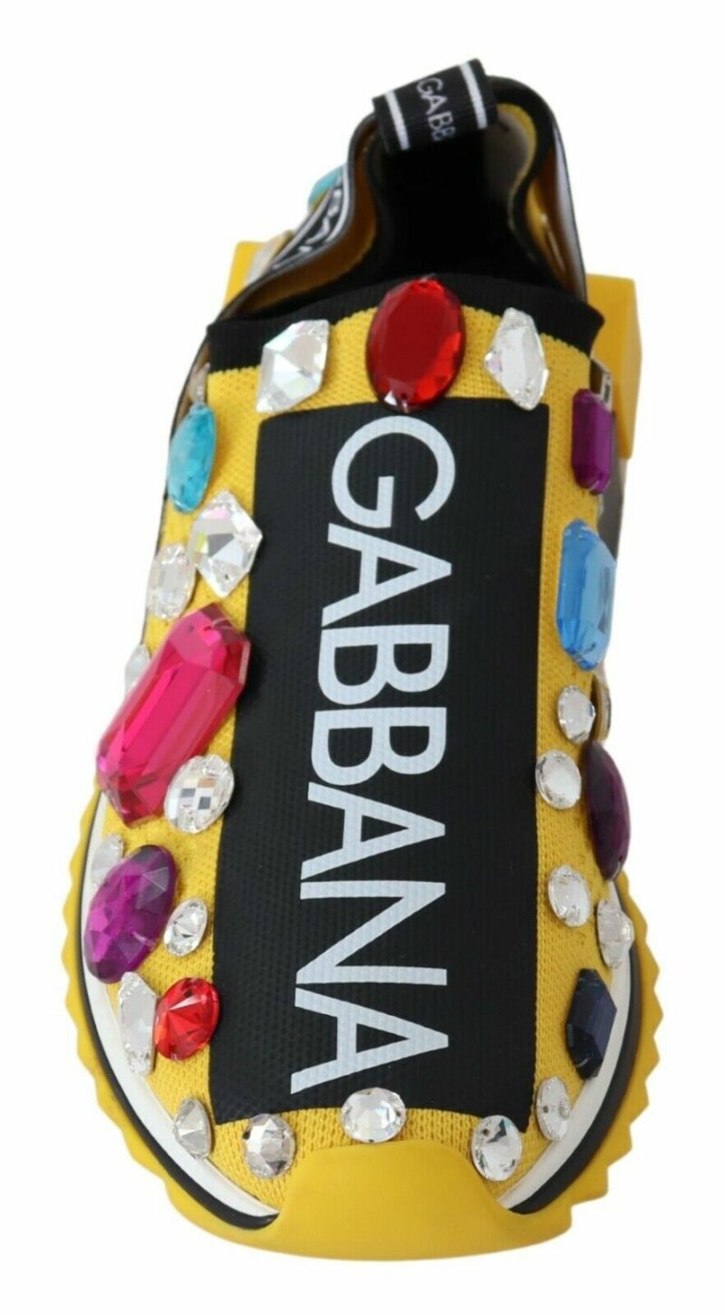 Dolce & Gabbana Embellished Yellow Sorrento Sneakers - Image 4