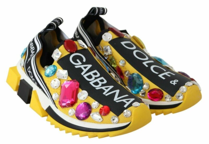 Dolce & Gabbana Embellished Yellow Sorrento Sneakers - Image 6