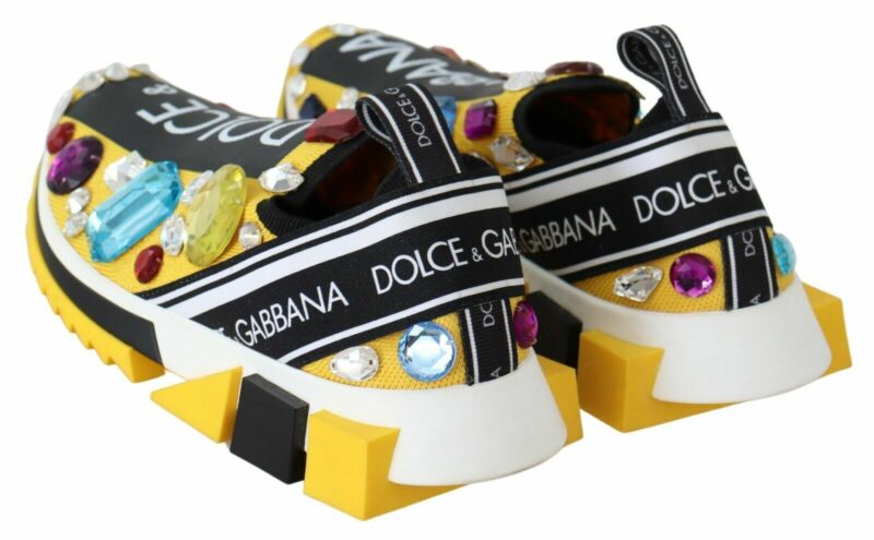 Dolce & Gabbana Embellished Yellow Sorrento Sneakers - Image 7