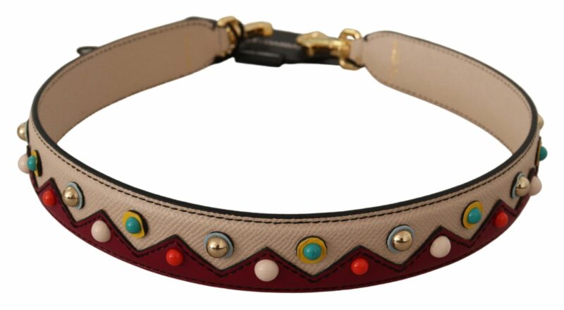 Dolce & Gabbana Elegant Beige Leather Shoulder Bag Strap - Image 3