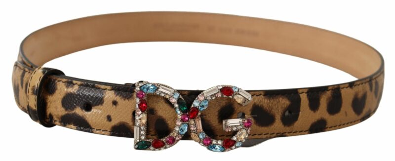 Dolce & Gabbana Elegant Crystal-Embellished Leopard Belt - Image 2