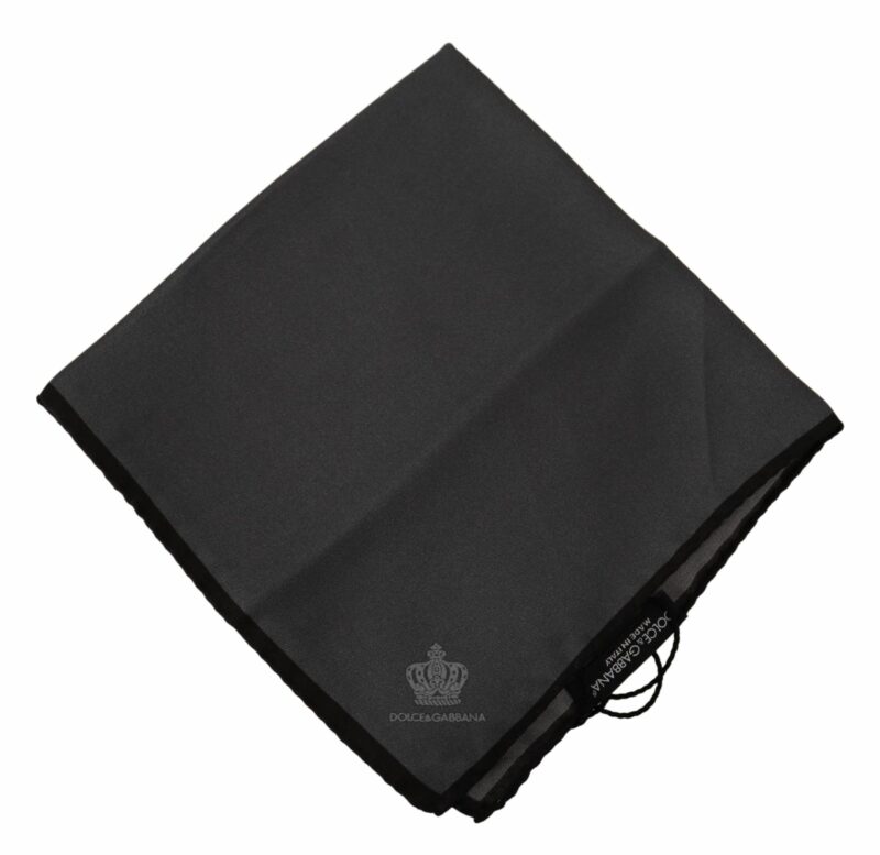 Dolce & Gabbana Elegant Silk Crown Print Handkerchief - Image 3