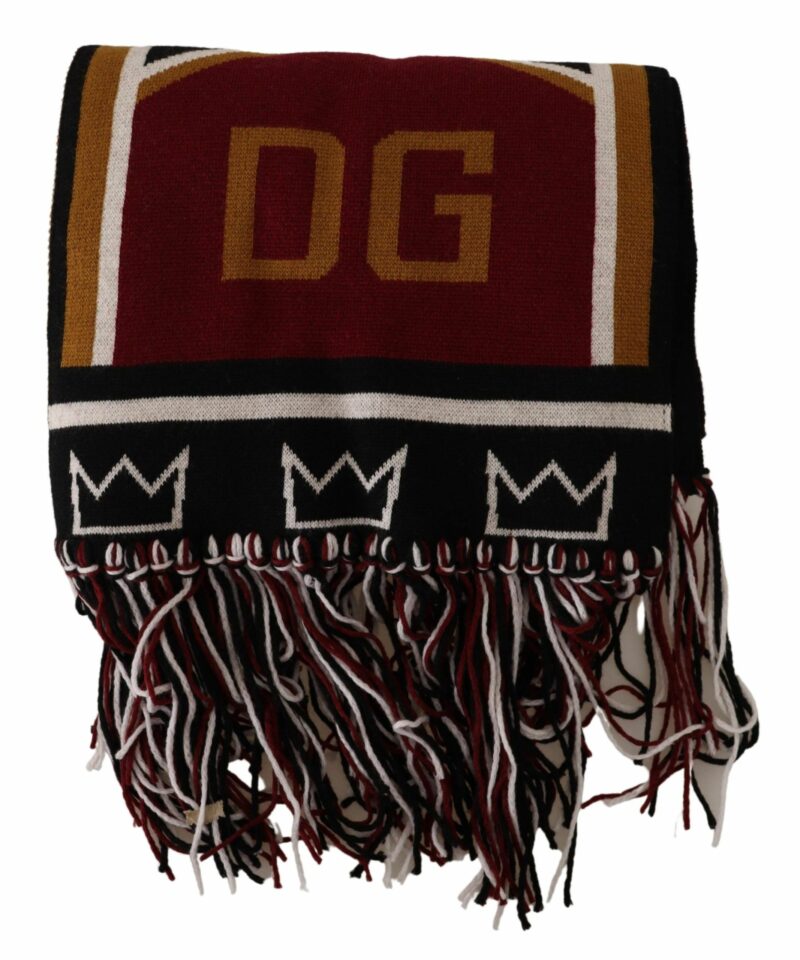 Dolce & Gabbana Elegant DG King Wool & Cashmere Scarf - Image 4