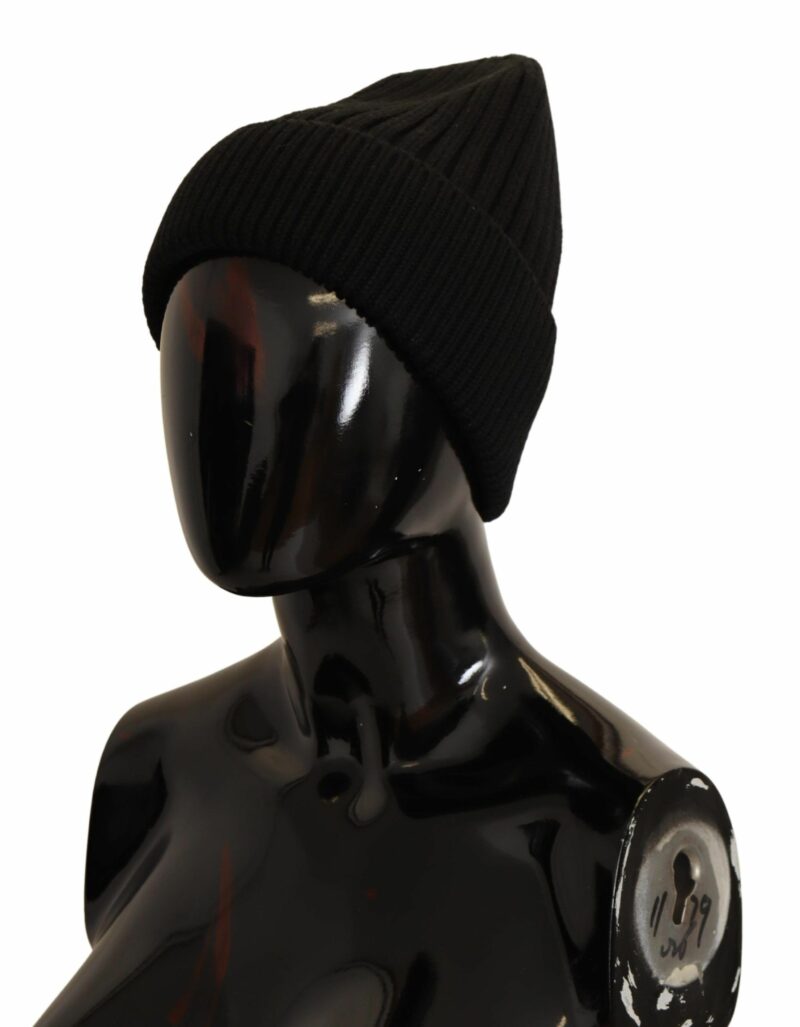 Dolce & Gabbana Elegant Cable Knit Wool Beanie with Fleece Liner - Image 2