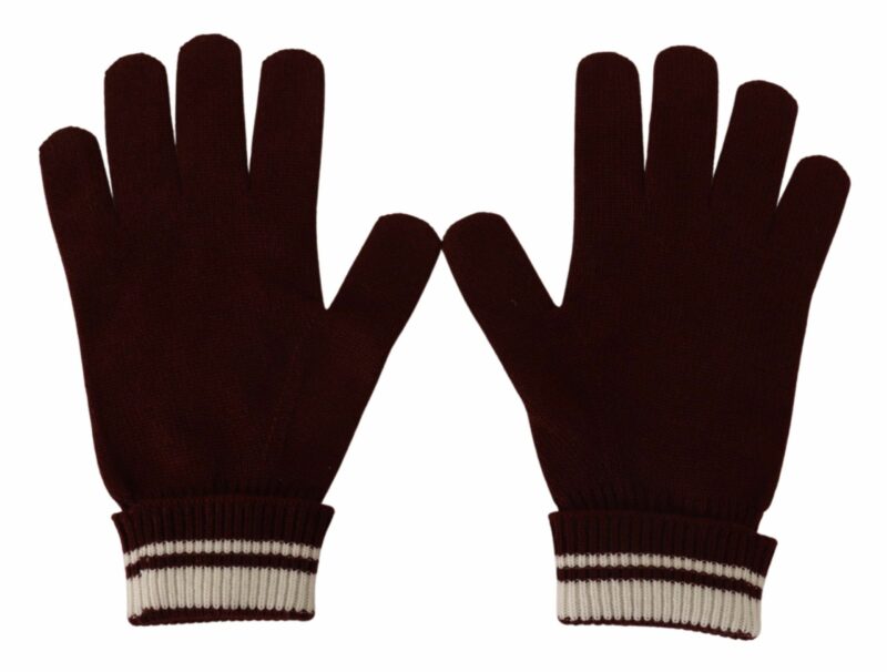 Dolce & Gabbana Elegant Red Cashmere Gloves with Crown Motif - Image 5