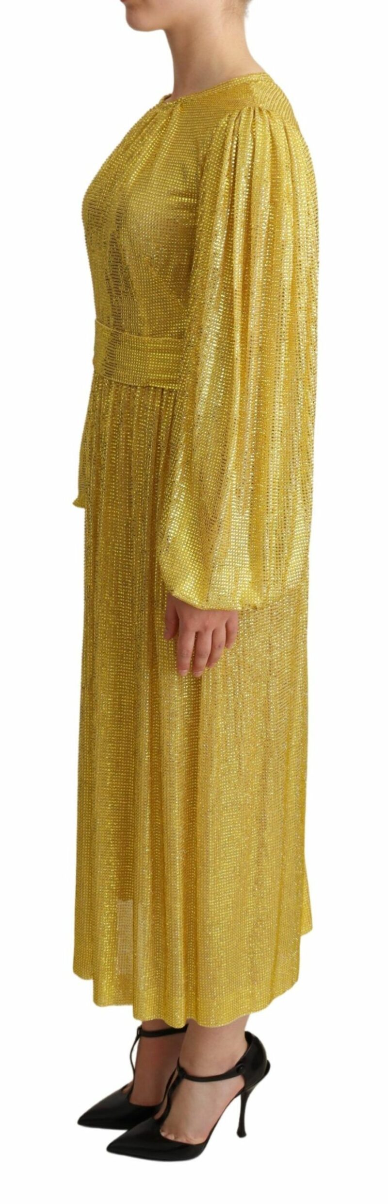 Dolce & Gabbana Crystal Embellished Pleated Maxi Dress - Image 2