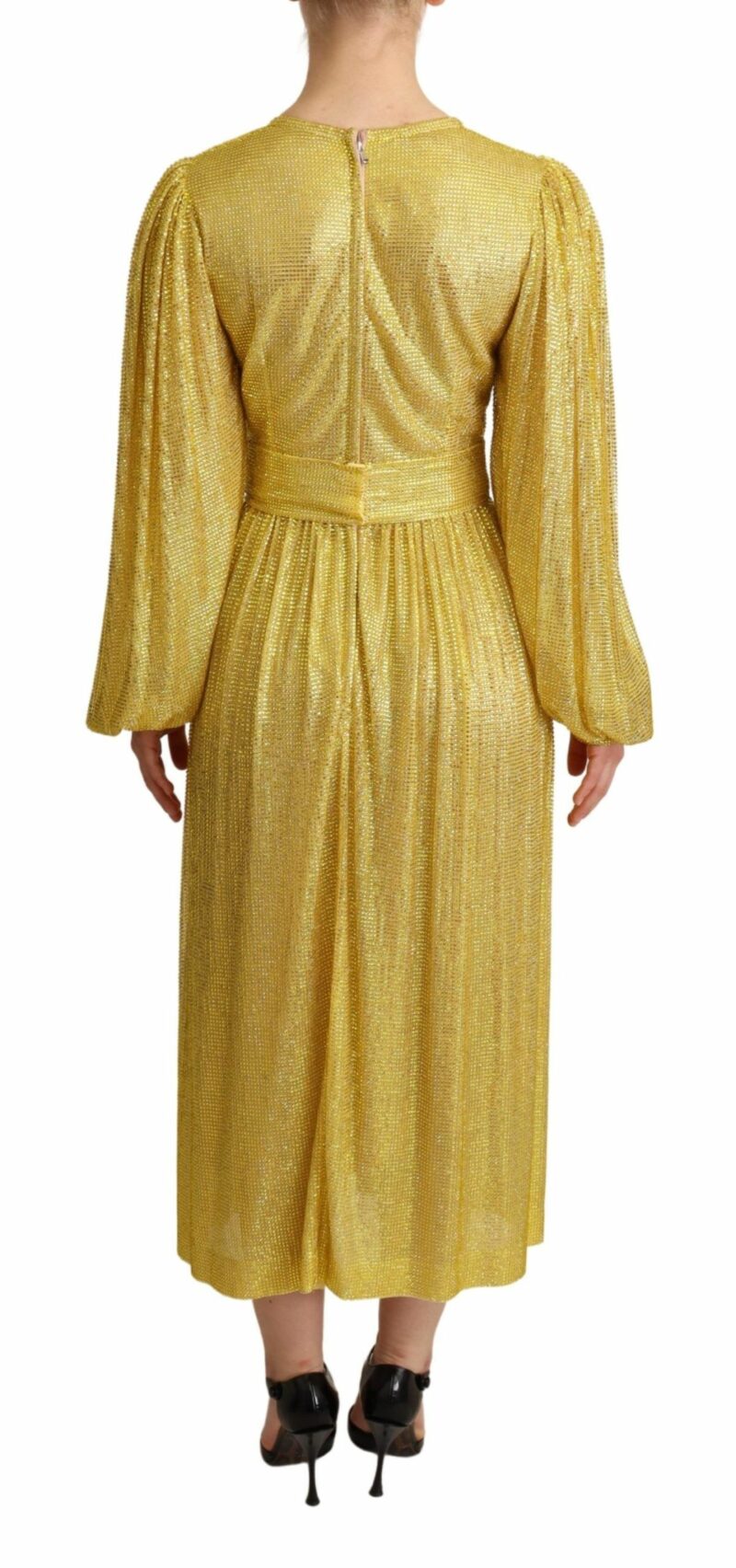 Dolce & Gabbana Crystal Embellished Pleated Maxi Dress - Image 3