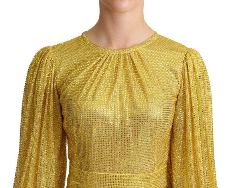 Dolce & Gabbana Crystal Embellished Pleated Maxi Dress - Image 4