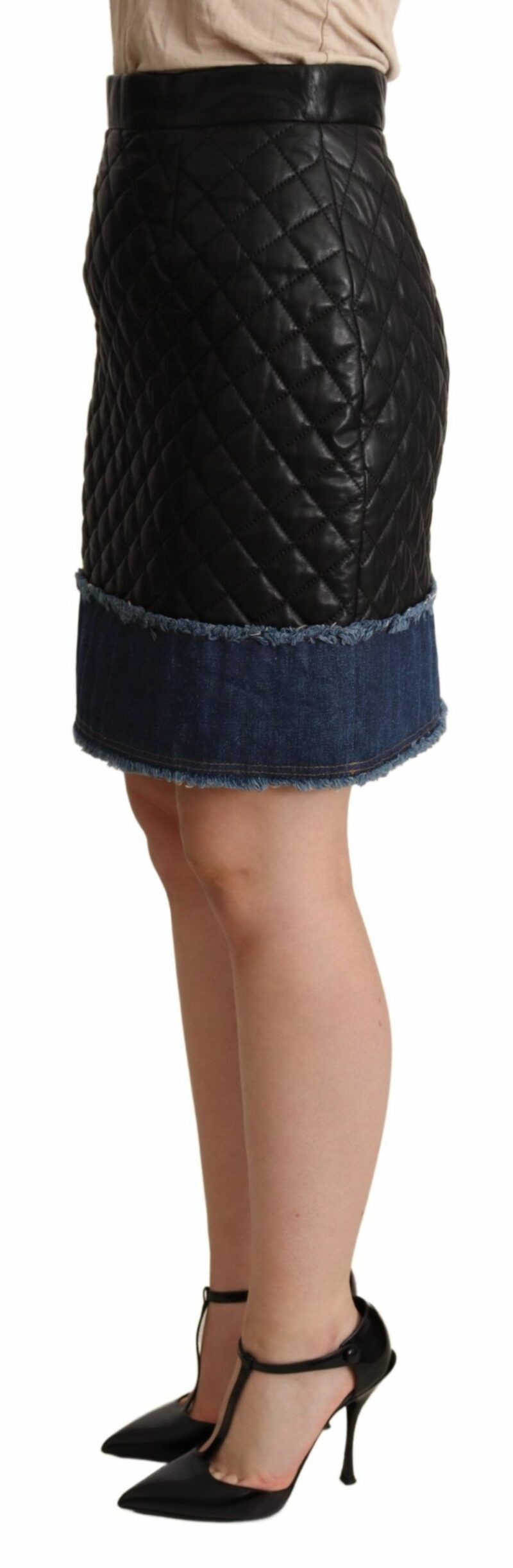 Dolce & Gabbana Sleek High-Waist Leather Mini Skirt - Image 2