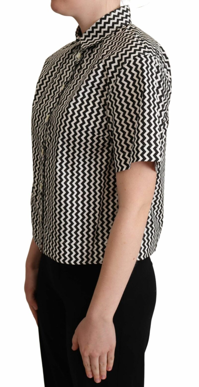 Dolce & Gabbana Zigzag Elegance Cotton Polo Top - Image 2