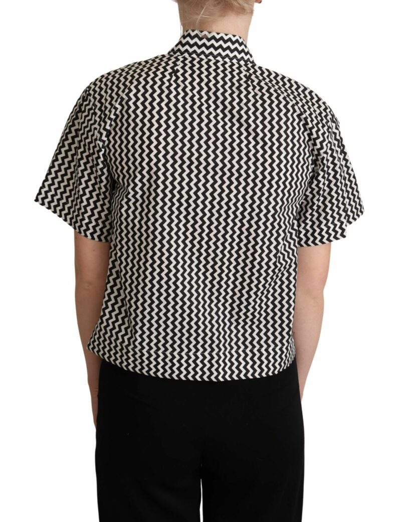 Dolce & Gabbana Zigzag Elegance Cotton Polo Top - Image 3