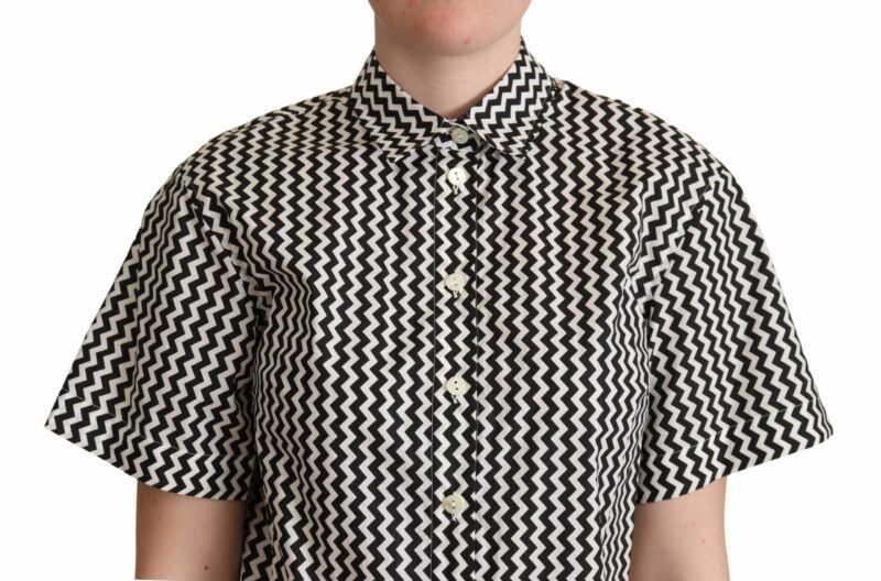 Dolce & Gabbana Zigzag Elegance Cotton Polo Top - Image 4
