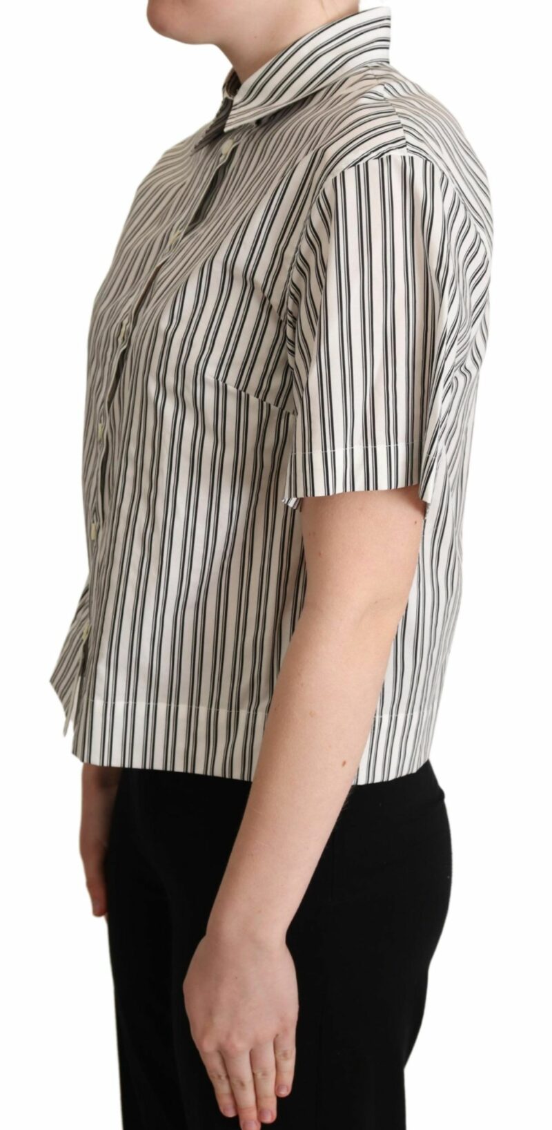 Dolce & Gabbana Elegant Striped Cotton Polo Top - Image 2