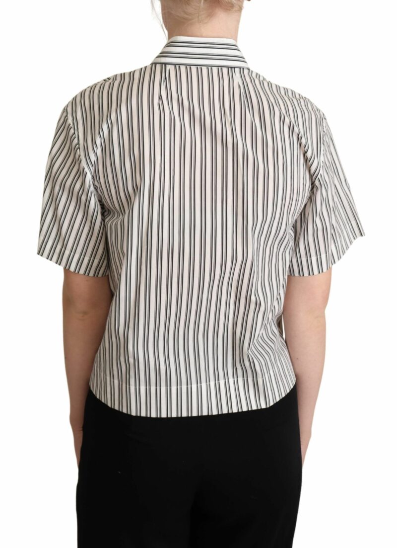 Dolce & Gabbana Elegant Striped Cotton Polo Top - Image 3