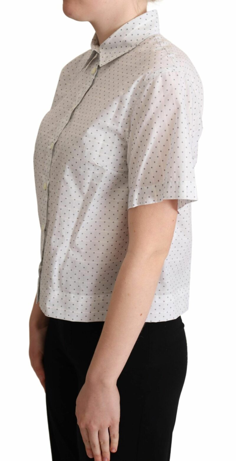 Dolce & Gabbana Elegant Polka Dot Cotton Polo Top - Image 2