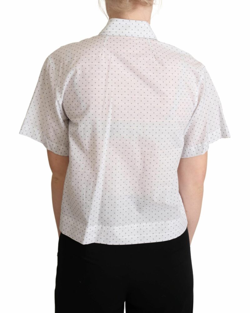 Dolce & Gabbana Elegant Polka Dot Cotton Polo Top - Image 3