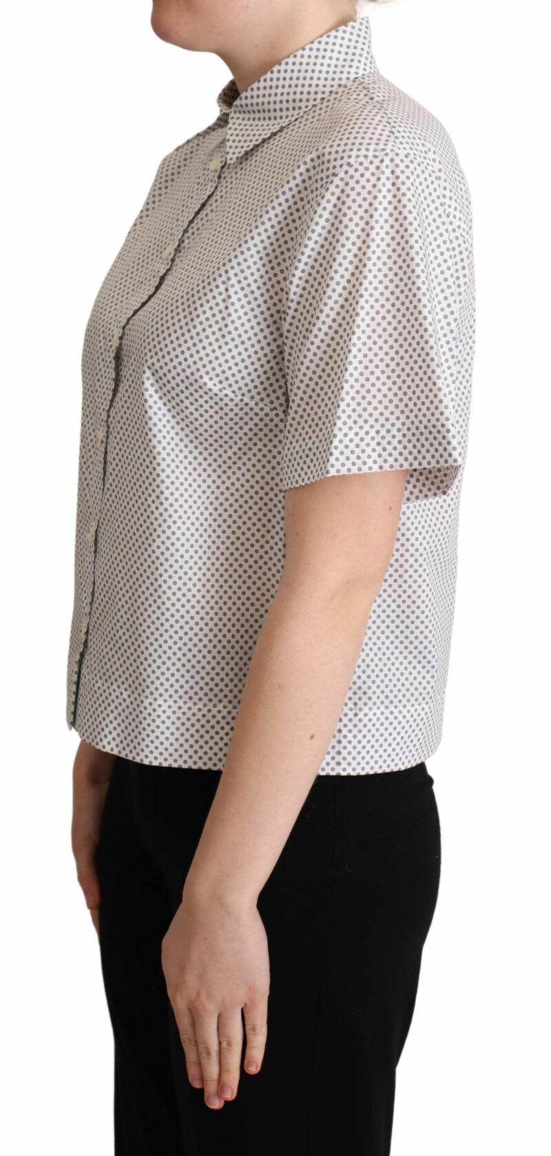 Dolce & Gabbana Chic Gray Polka Dot Short Sleeve Polo - Image 2