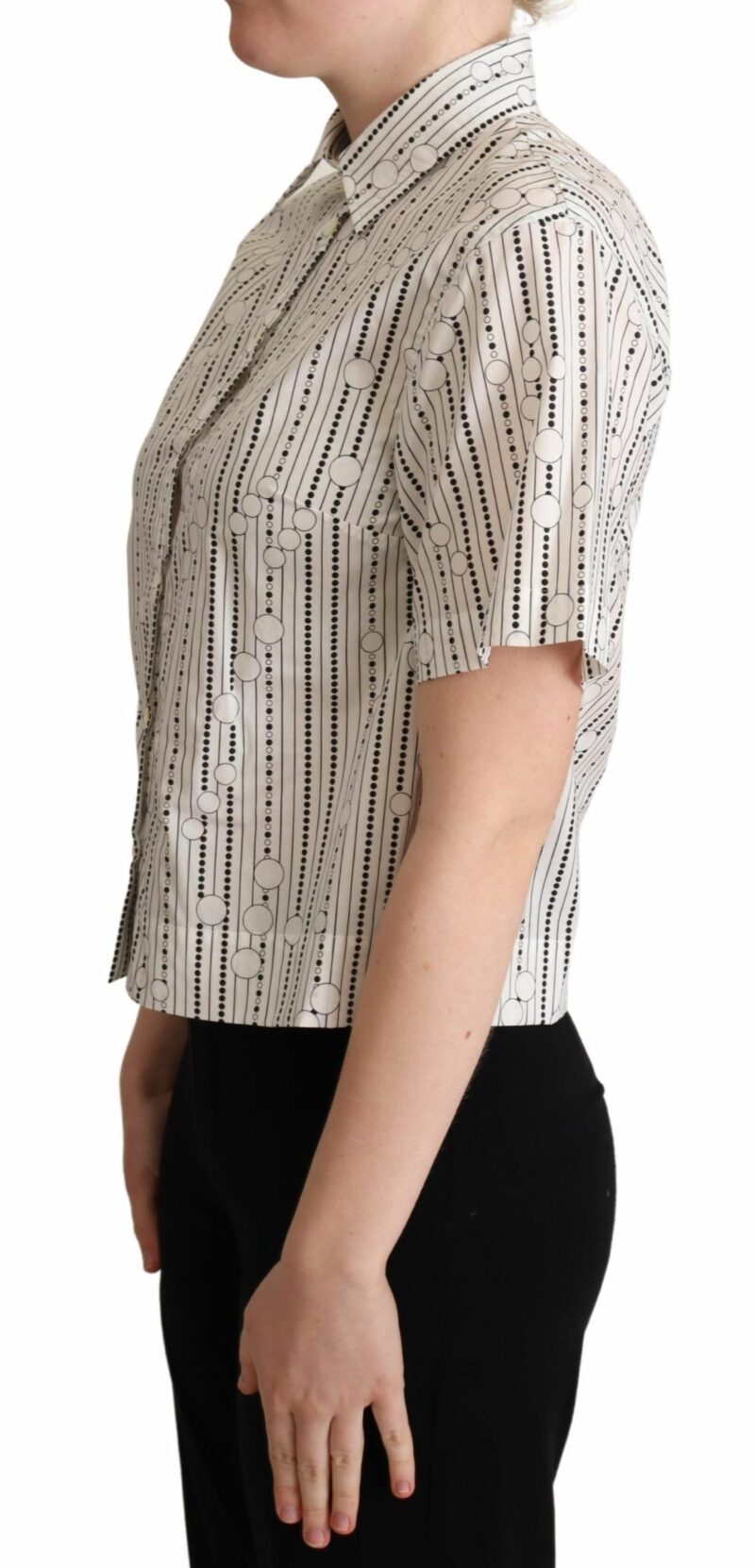 Dolce & Gabbana Geometric Elegance Collared Polo Top - Image 2