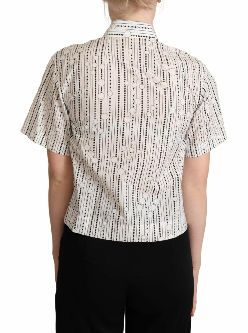 Dolce & Gabbana Geometric Elegance Collared Polo Top - Image 3
