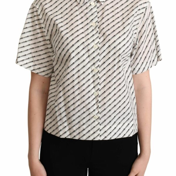 Dolce & Gabbana Elegant Dotted Cotton Polo Top