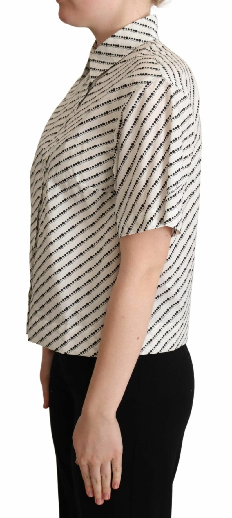 Dolce & Gabbana Elegant Dotted Cotton Polo Top - Image 2