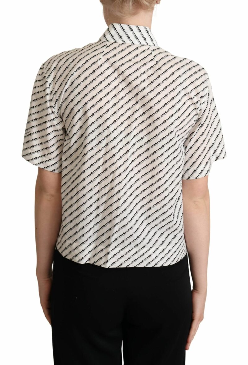 Dolce & Gabbana Elegant Dotted Cotton Polo Top - Image 3