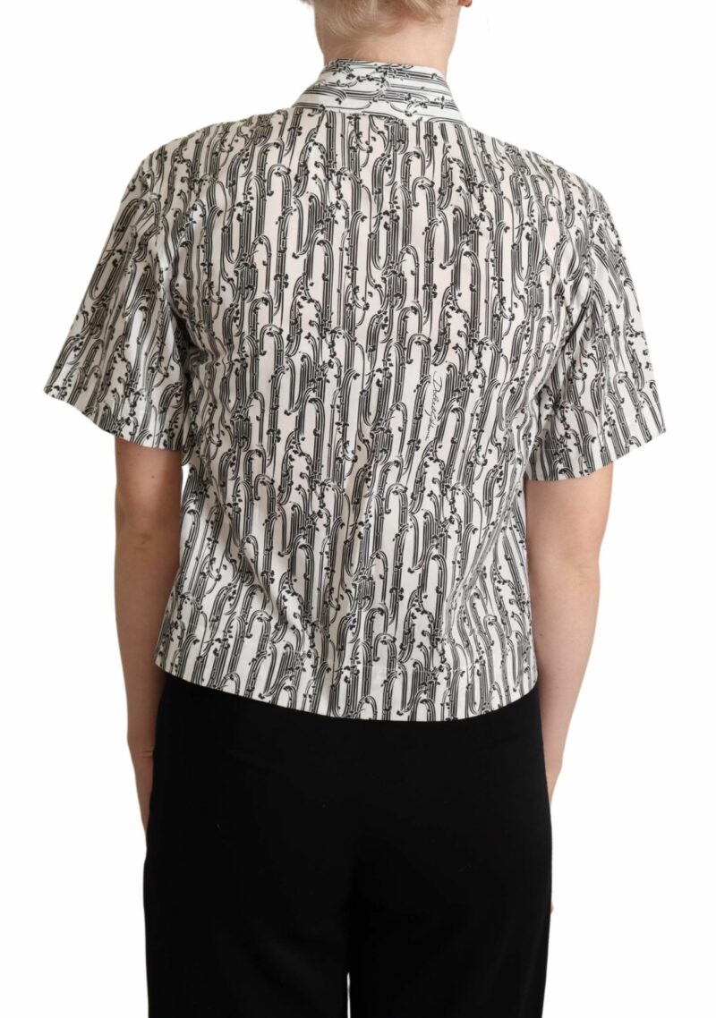 Dolce & Gabbana Elegant Floral Cotton Polo Top - Image 3