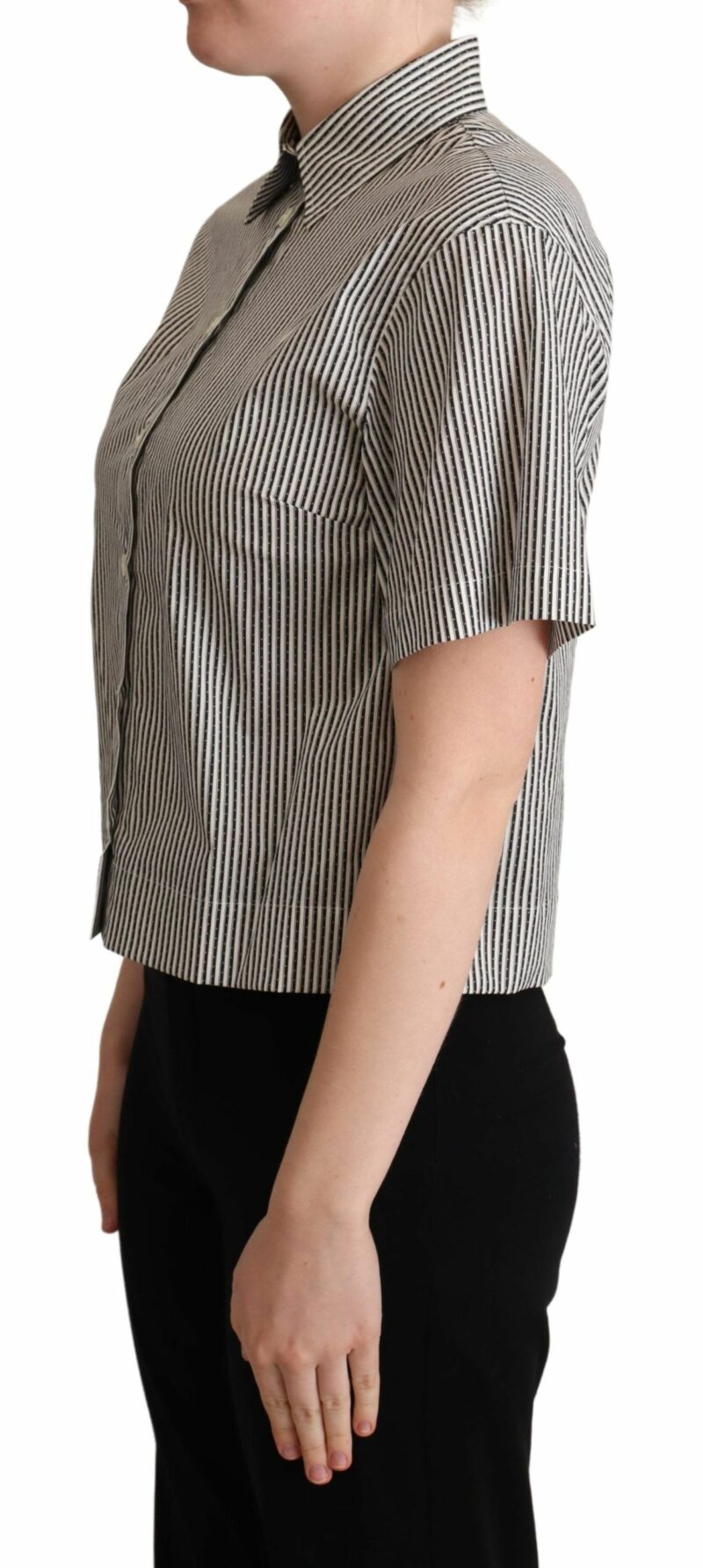Dolce & Gabbana Elegant Striped Cotton Polo for Women - Image 2