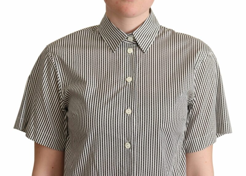Dolce & Gabbana Elegant Striped Cotton Polo for Women - Image 4