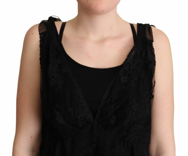 Dolce & Gabbana Lustrous Silk-Blend Lace Trim Camisole - Image 4