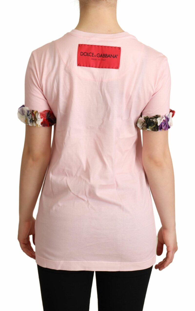 Dolce & Gabbana Elegant Floral Rose Applique T-Shirt - Image 3