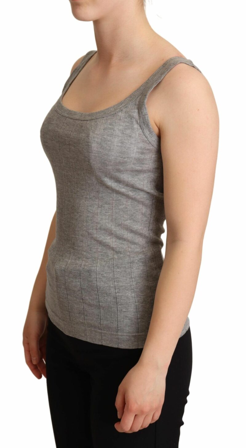 Dolce & Gabbana Elegant Sleeveless Gray Tank Top - Image 2