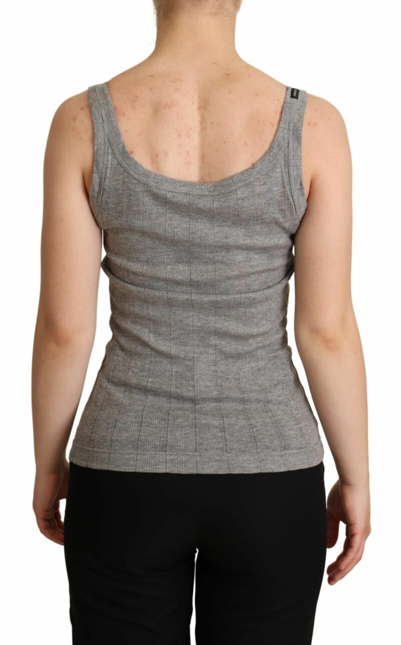 Dolce & Gabbana Elegant Sleeveless Gray Tank Top - Image 3