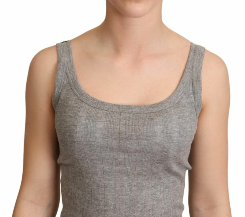 Dolce & Gabbana Elegant Sleeveless Gray Tank Top - Image 4