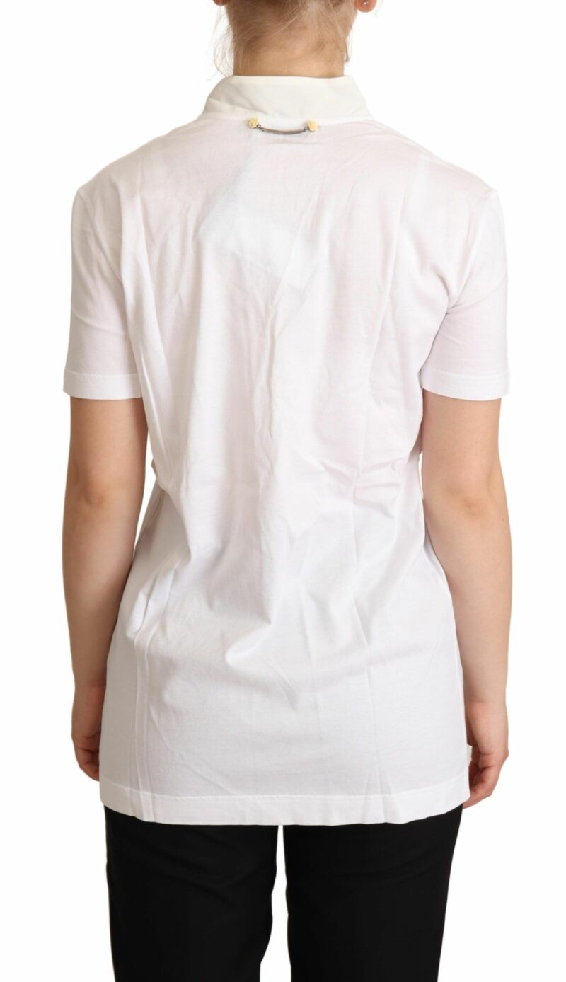 Dolce & Gabbana Chic White Love Motif Silk-Blend Tee - Image 3