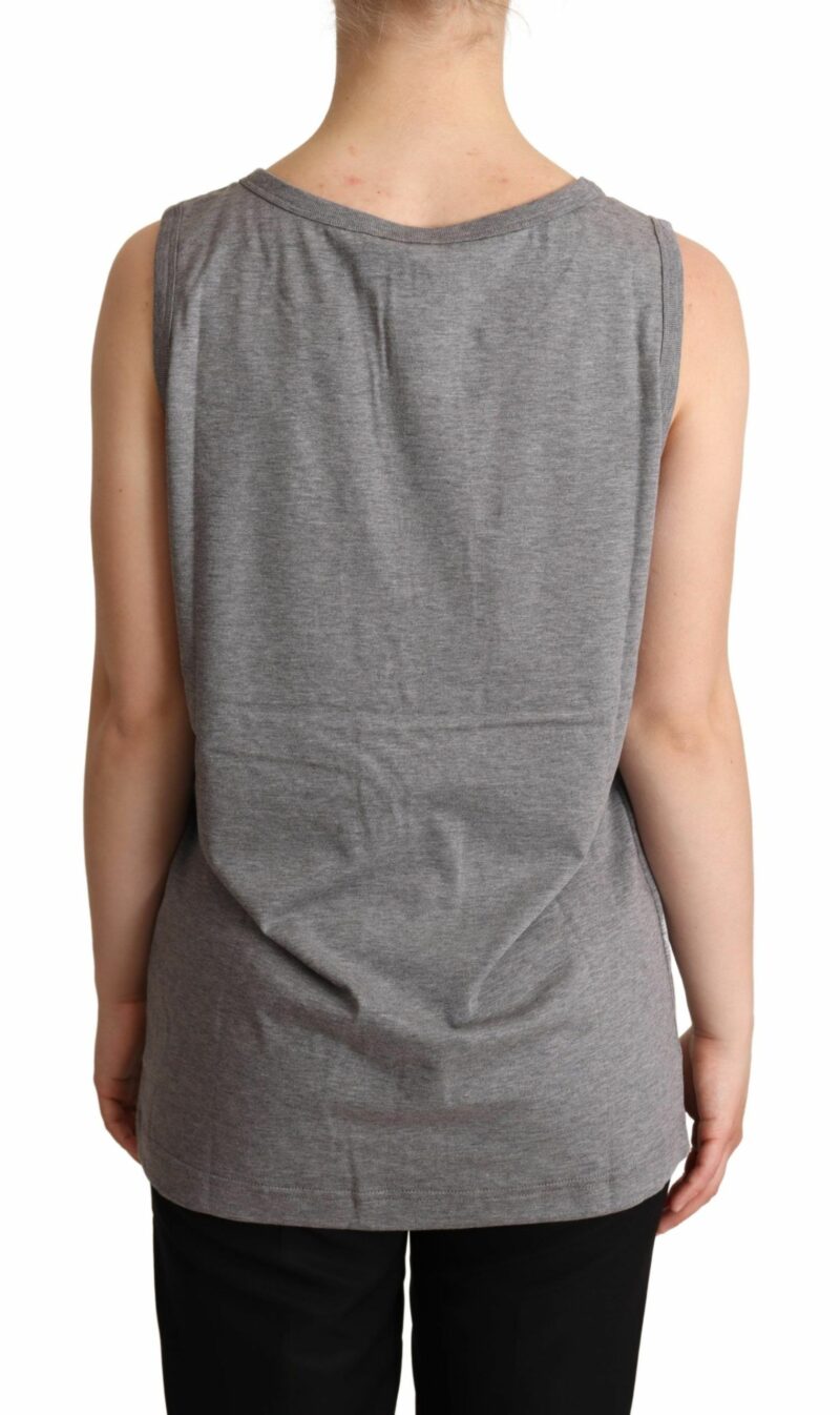 Dolce & Gabbana Elegant Gray Cotton Jersey Sleeveless Tank - Image 3