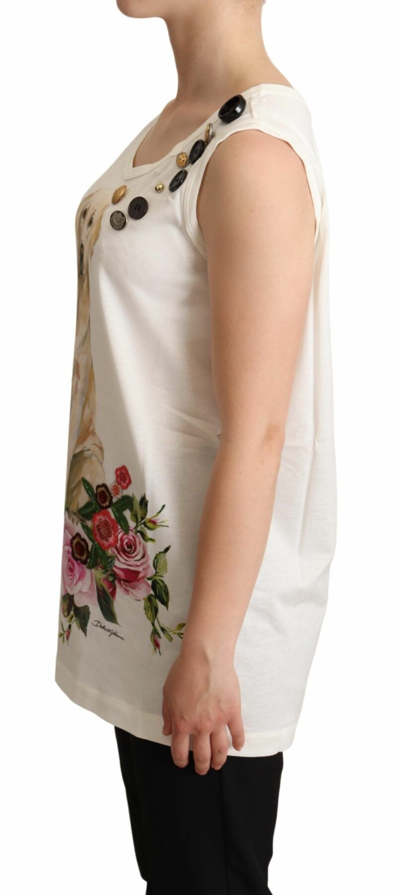 Dolce & Gabbana Chic Canine Floral Sleeveless Tank - Image 2