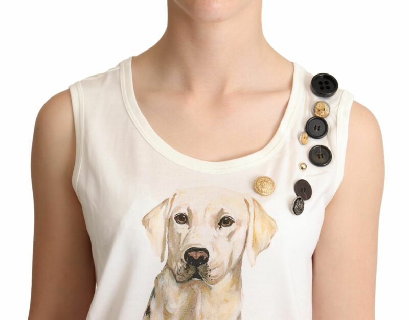Dolce & Gabbana Chic Canine Floral Sleeveless Tank - Image 4