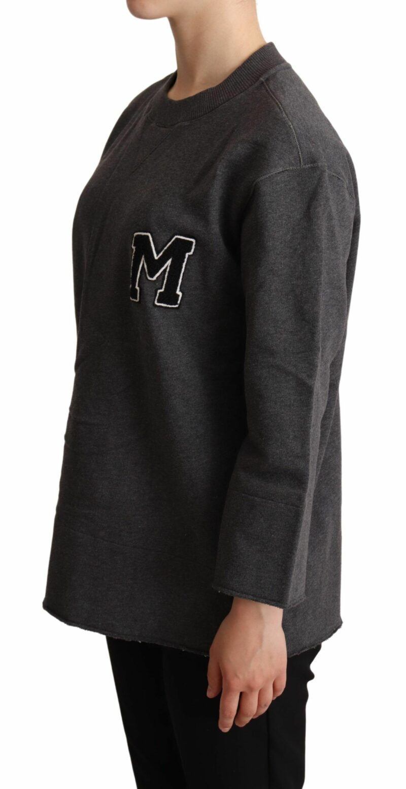 Dolce & Gabbana Chic Gray Embroidered Cotton Sweater - Image 2