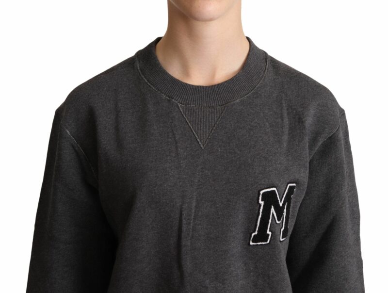 Dolce & Gabbana Chic Gray Embroidered Cotton Sweater - Image 4
